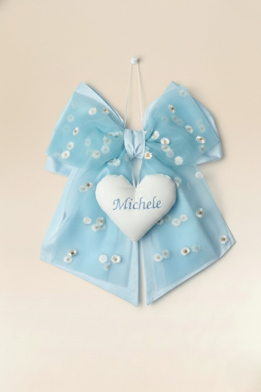 fiocco nascita personalizzabile per bambino maschietto ricamato