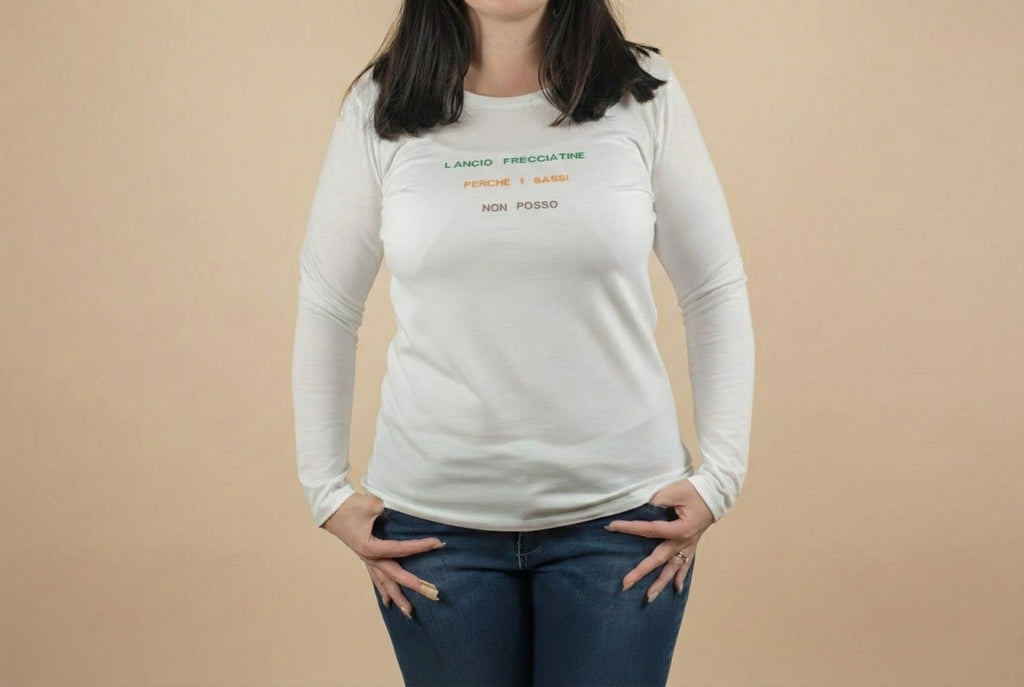 T-shirt manica lunga con ricamo personalizzato