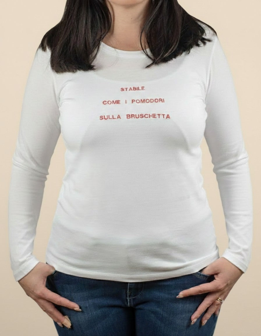 T-shirt manica lunga con ricamo personalizzato