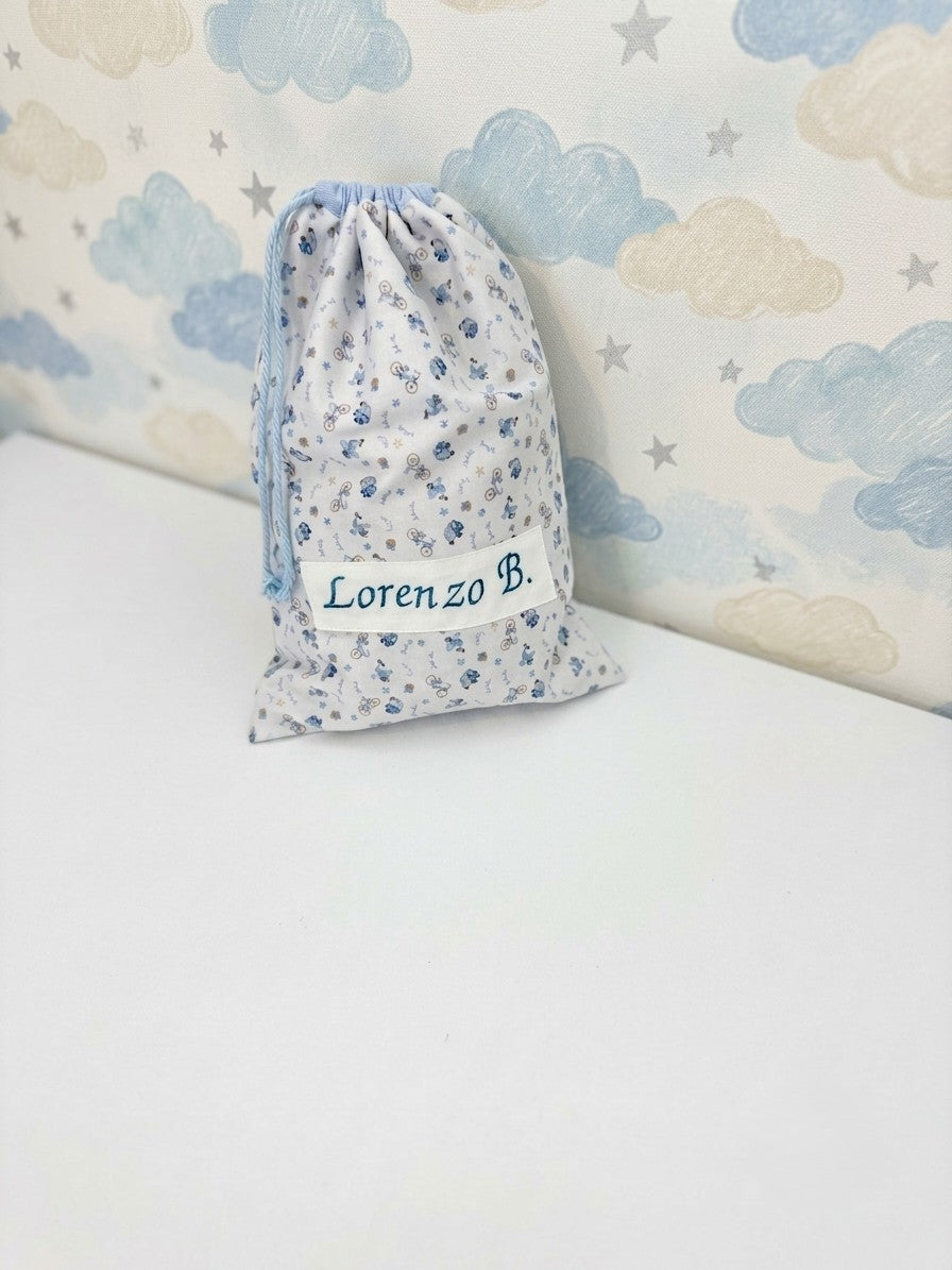 Sacca asilo personalizzata colore azzurro