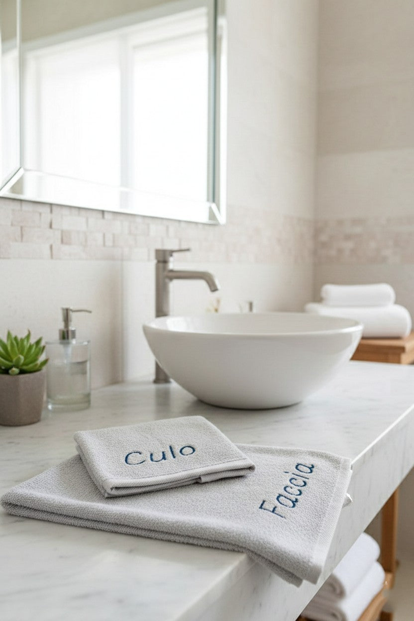 Asciugamani ricamati personalizzati Faccia - Culo